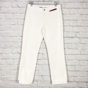 Tommy Hilfiger 4 White Cotton Zipper Detail Pants